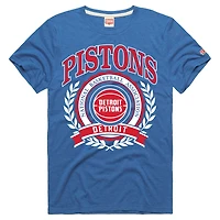 Unisex Homage  Blue Detroit Pistons Crest Tri-Blend T-Shirt