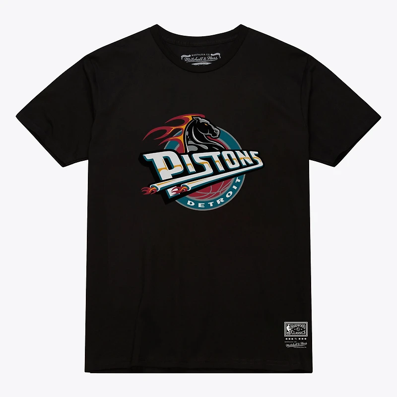 Unisex Mitchell & Ness  Black Detroit Pistons Hardwood Classics Arch T-Shirt