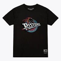 Unisex Mitchell & Ness  Black Detroit Pistons Hardwood Classics Arch T-Shirt