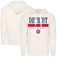 Unisex Sportiqe  Cream Detroit Pistons Olsen Tri-Blend Raglan Hoodie