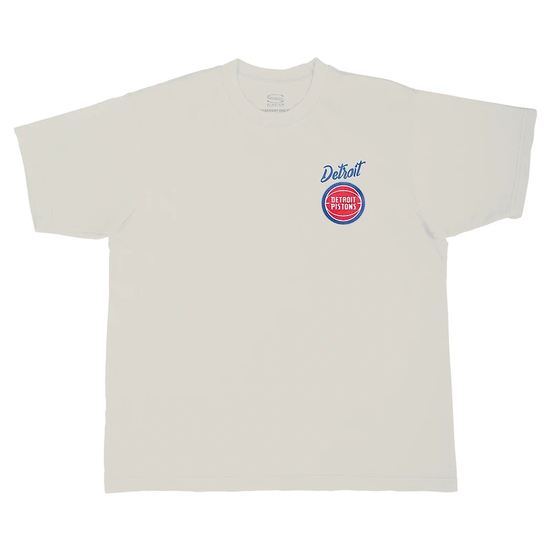 Unisex Stadium Essentials Cream Detroit Pistons Wall Script Boxy T-Shirt