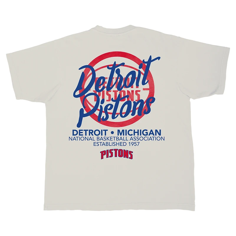 Unisex Stadium Essentials Cream Detroit Pistons Wall Script Boxy T-Shirt