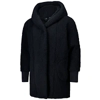 Sweat à capuche ouvert surdimensionné noir Detroit Pistons par Jill Martin, le meilleur transat du monde