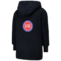 Unisex the Best Lounger World By Jill Martin Black Detroit Pistons Oversized Open-Front Hoodie Sweater