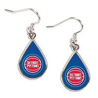 WinCraft Detroit Pistons Logo Teardrop Dangle Earrings