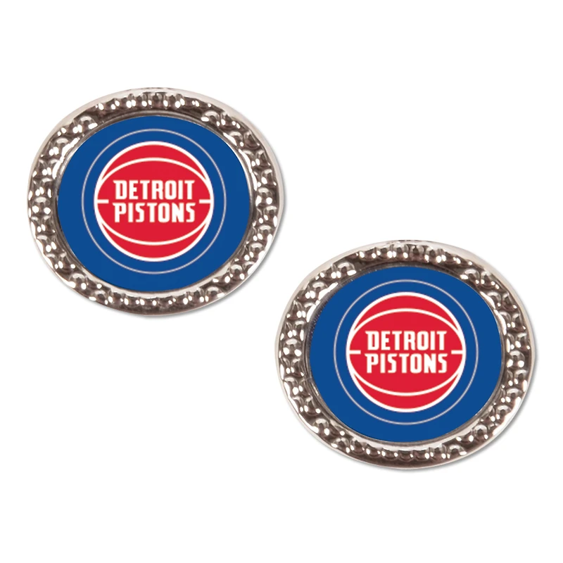 Boucle d'oreille ronde de l'équipe WinCraft Detroit Pistons