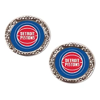 Boucle d'oreille ronde de l'équipe WinCraft Detroit Pistons