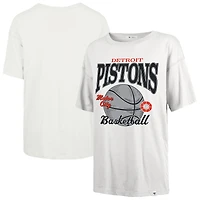 Women's '47  White Detroit Pistons City Edition Down Court Sadie T-Shirt