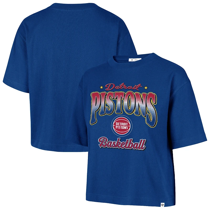 T-shirt Reed City à carreaux bleus Detroit Pistons '47 pour femmes