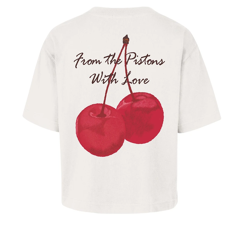 T-shirt Reed City « Love Letter » crème Detroit Pistons pour femmes, année 1947
