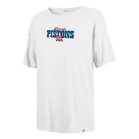 Women's '47 White Detroit Pistons Bow and Banner Sadie T-Shirt