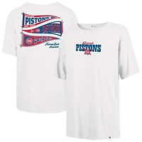 Women's '47 White Detroit Pistons Bow and Banner Sadie T-Shirt