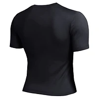 Women's Champion Black Detroit Pistons Soft Touch Fitted Cropped T-Shirt