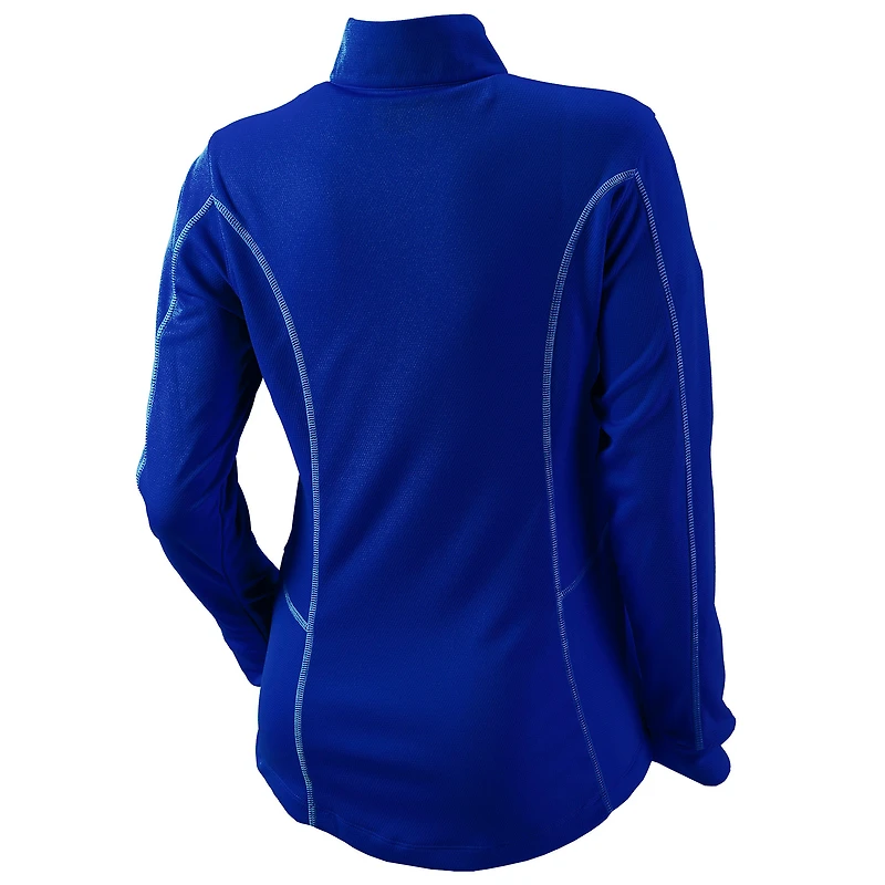 Women's Columbia Blue Detroit Pistons Omni-Wick Shotgun Quarter-Zip Pullover Top