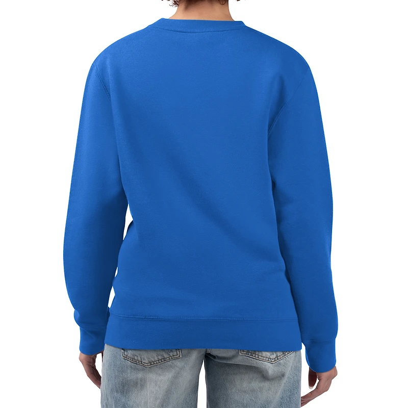 Sweat-shirt en polaire à motif léopard et cœur G-III 4Her par Carl Banks Royal Detroit Pistons pour femme
