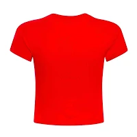 Women's Hype and Vice  Red Detroit Pistons Small Logo Cropped Baby T-Shirt