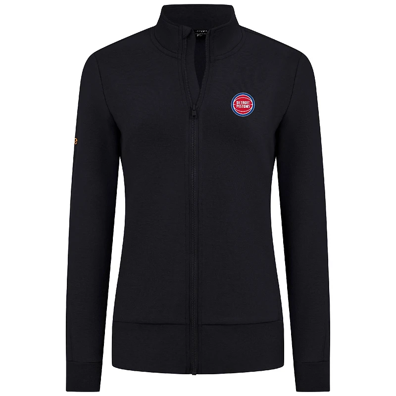 Women's Levelwear Black Detroit Pistons Shine Full-Zip Jacket