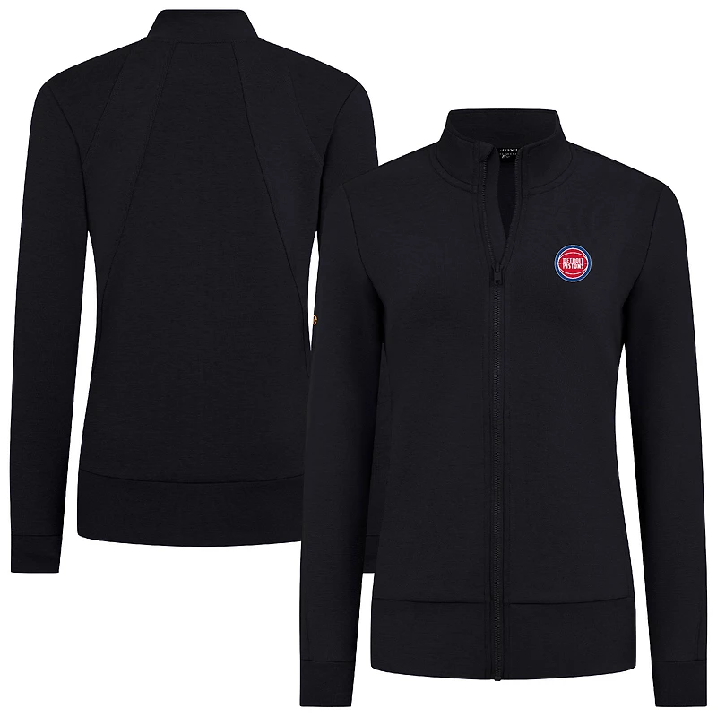 Women's Levelwear Black Detroit Pistons Shine Full-Zip Jacket
