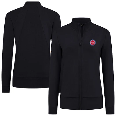 Women's Levelwear Black Detroit Pistons Shine Full-Zip Jacket