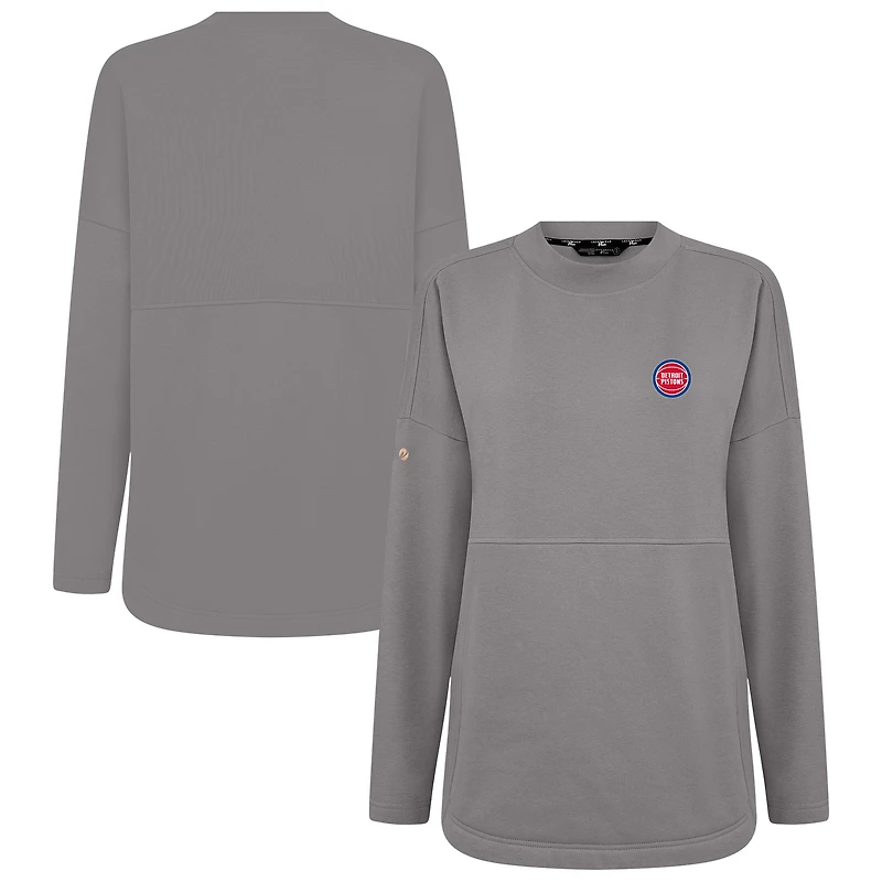 Sweat-shirt gris Beaudry pour femme des Detroit Pistons de Levelwear