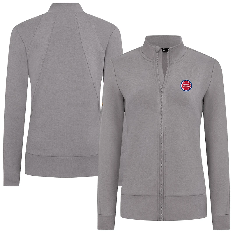 Women's Levelwear Gray Detroit Pistons Shine Full-Zip Jacket