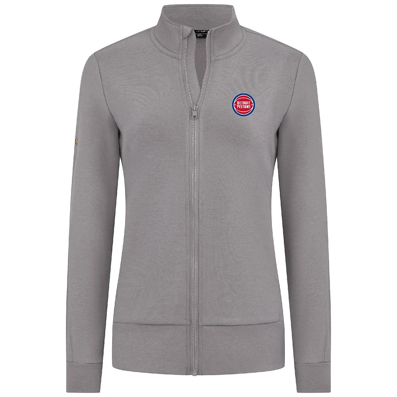 Veste zippée intégrale grise Shine des Detroit Pistons pour femme Levelwear