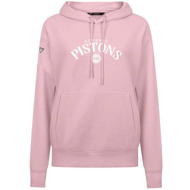 Women's Levelwear  Light Pink Detroit Pistons Mother's Day Adorn Arched Pullover Hoodie