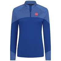 Women's Levelwear Royal Detroit Pistons Classic Stripes Quarter-Zip Top