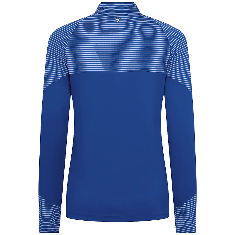 Women's Levelwear Royal Detroit Pistons Classic Stripes Quarter-Zip Top
