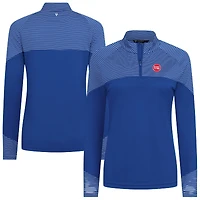 Women's Levelwear Royal Detroit Pistons Classic Stripes Quarter-Zip Top