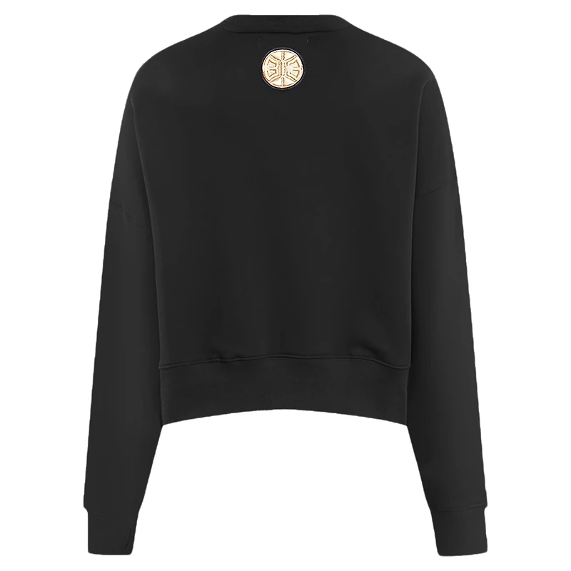 Women's Pro Standard  Black Detroit Pistons Glam Cropped Pullover Sweatshirt