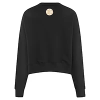 Women's Pro Standard  Black Detroit Pistons Glam Cropped Pullover Sweatshirt