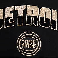 Women's Pro Standard  Black Detroit Pistons Glam Cropped Pullover Sweatshirt