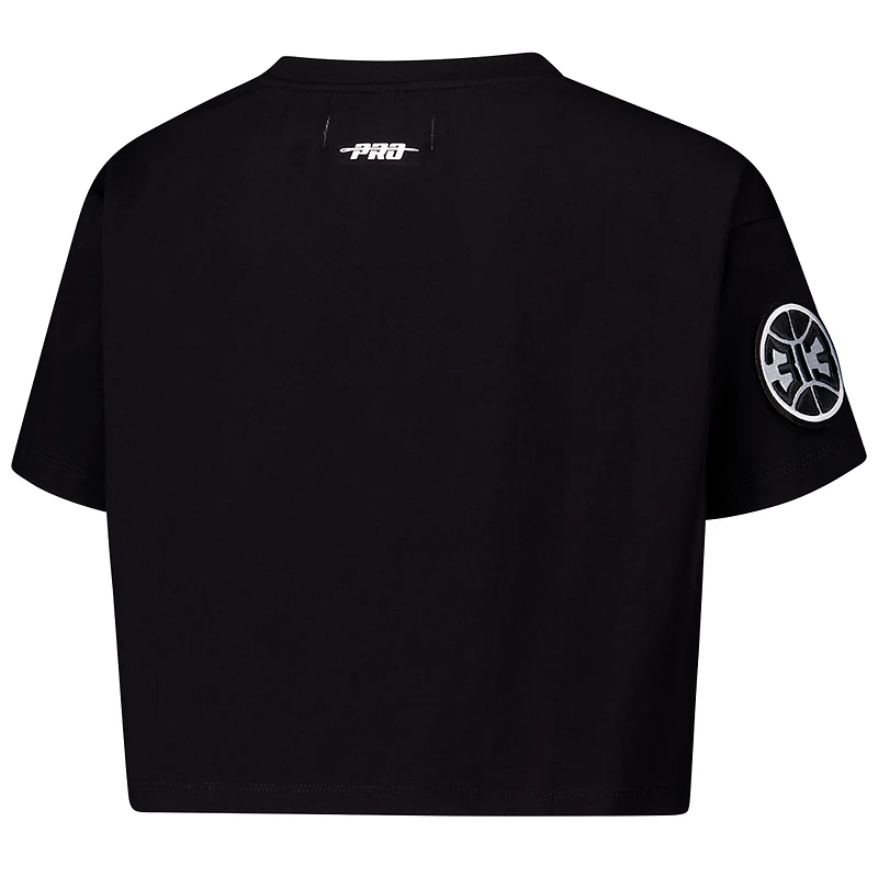 Women's Pro Standard Black Detroit Pistons Jewels Boxy Cropped T-Shirt