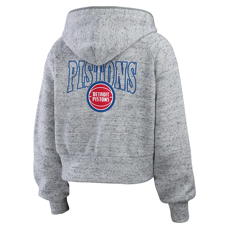 Sweat à capuche zippé Speckled Radiator pour femme WEAR by Erin Andrews gris chiné Detroit Pistons