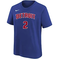 Youth Cade Cunningham Blue Detroit Pistons Icon Name & Number T-Shirt