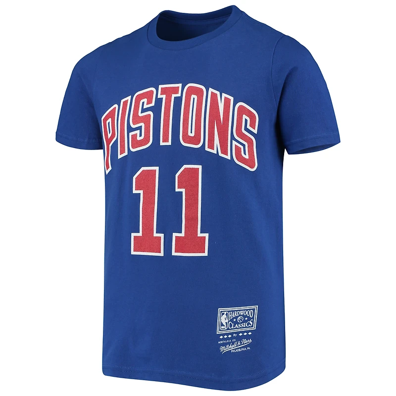 Isiah Thomas Blue Detroit Pistons Hardwood Classics T-shirt avec nom et numéro pour jeune