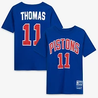 Youth Isiah Thomas Blue Detroit Pistons Hardwood Classics Name & Number T-Shirt