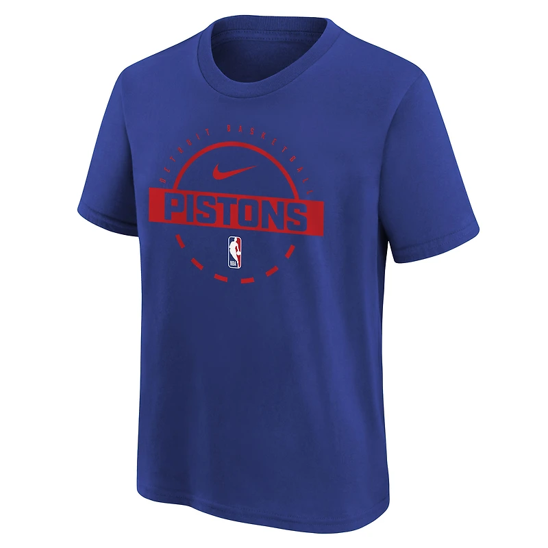 T-shirt d'entraînement Nike bleu Detroit Pistons pour jeune