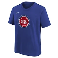 T-shirt Nike bleu Detroit Pistons pour enfant avec logo essentiel de l'équipe
