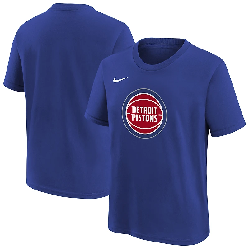 Youth Nike Blue Detroit Pistons Team Essential Logo T-Shirt