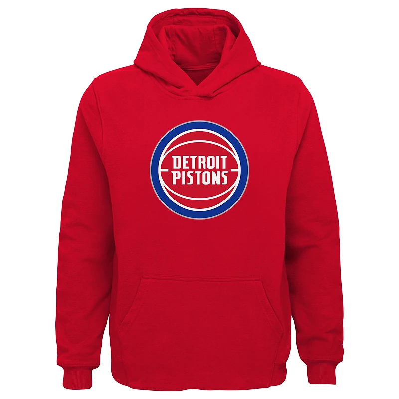 Sweat à capuche Youth Outerstuff rouge Detroit Pistons avec logo principal
