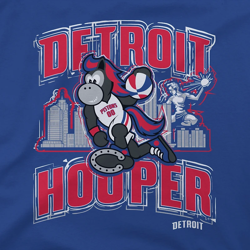Youth Stadium Essentials  Blue Detroit Pistons Mascot City Elementized T-Shirt