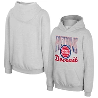 Sweat à capuche Youth Stadium Essentials gris chiné Detroit Pistons Sky High