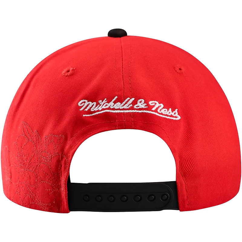 Casquette ajustable Mitchell & Ness rouge/noir Detroit Red Wings May Flowers Pro Crown