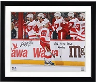 Alex DeBrincat Detroit Red Wings Autographed 16" x 20" Red Wings Debut Photograph with "Red Wings Debut 10/12/23" Inscription