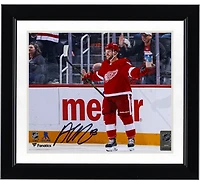 Alex DeBrincat Detroit Red Wings Autographed 8" x 10" Red Jersey Celebrating Photograph