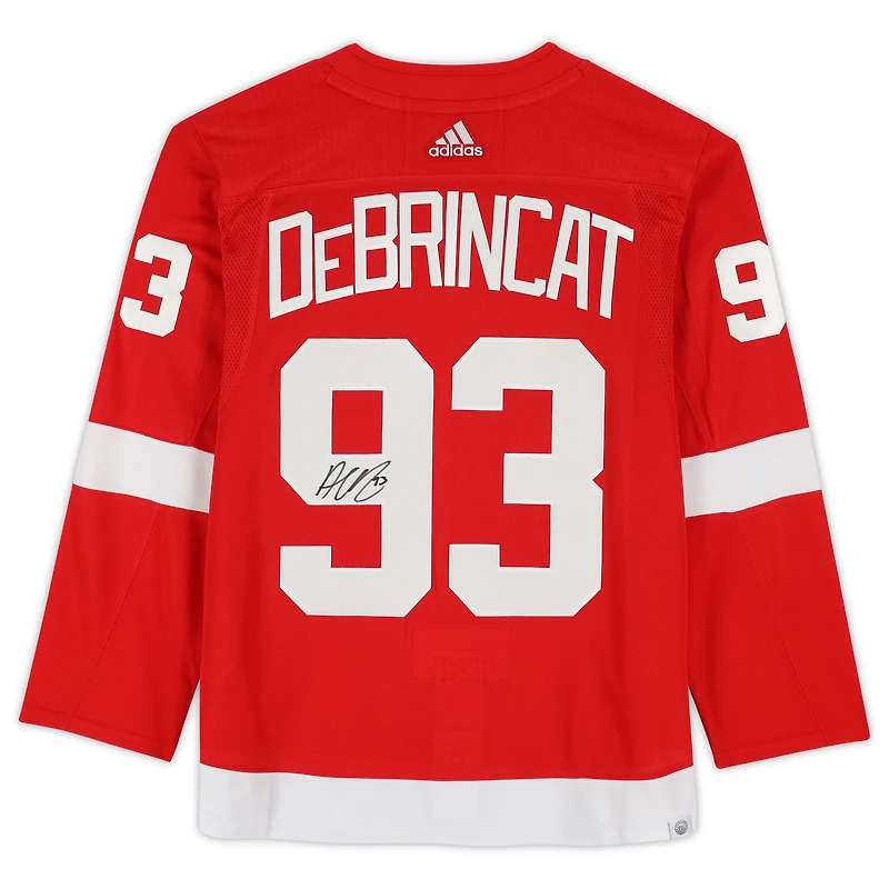 Maillot authentique adidas rouge autographié par Alex DeBrincat des Red Wings de Detroit