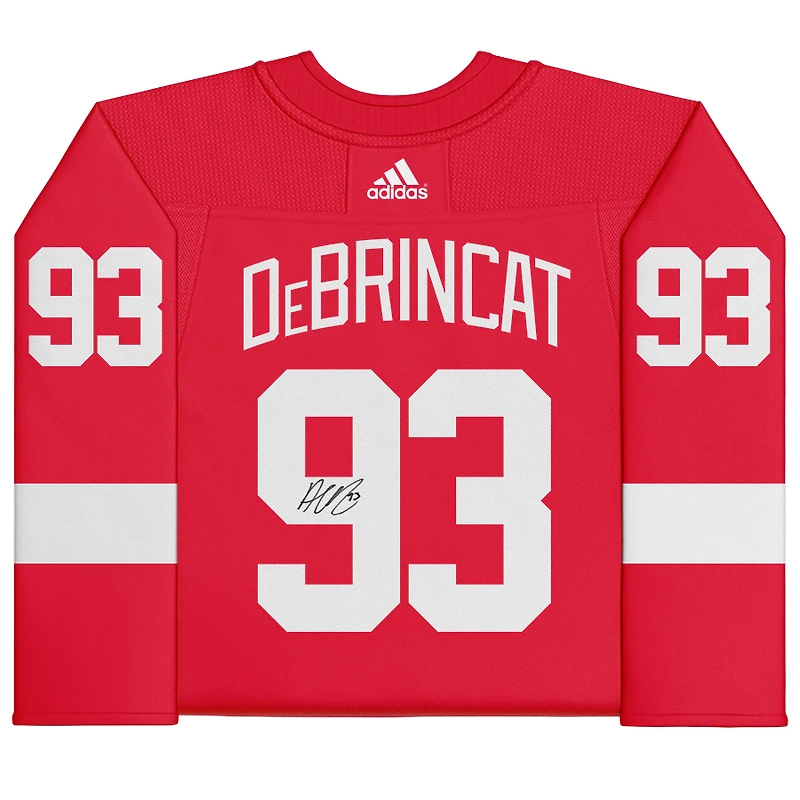 Maillot authentique adidas rouge autographié par Alex DeBrincat des Red Wings de Detroit