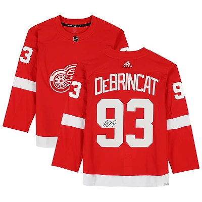 Maillot authentique adidas rouge autographié par Alex DeBrincat des Red Wings de Detroit